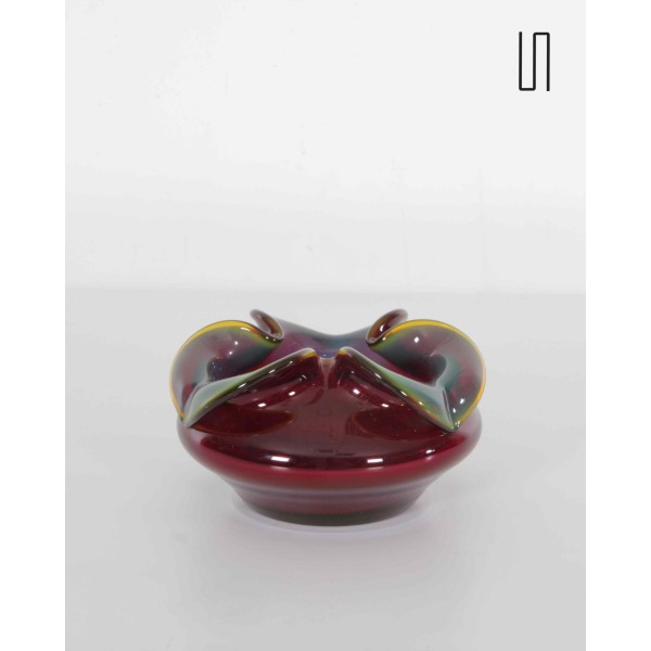 Polish glass ashtray by Czeslaw Zuber, 1970s - Eastern Europe design