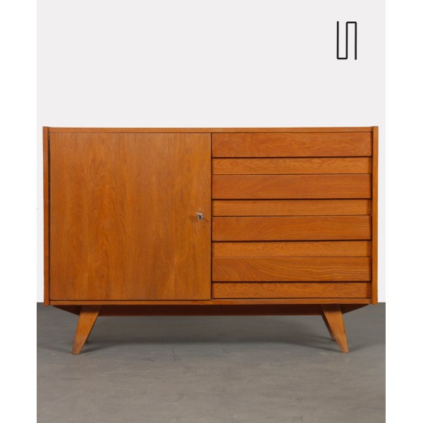 Vintage oak storage unit by Jiri Jiroutek, model U-458, 1960s - Eastern Europe design