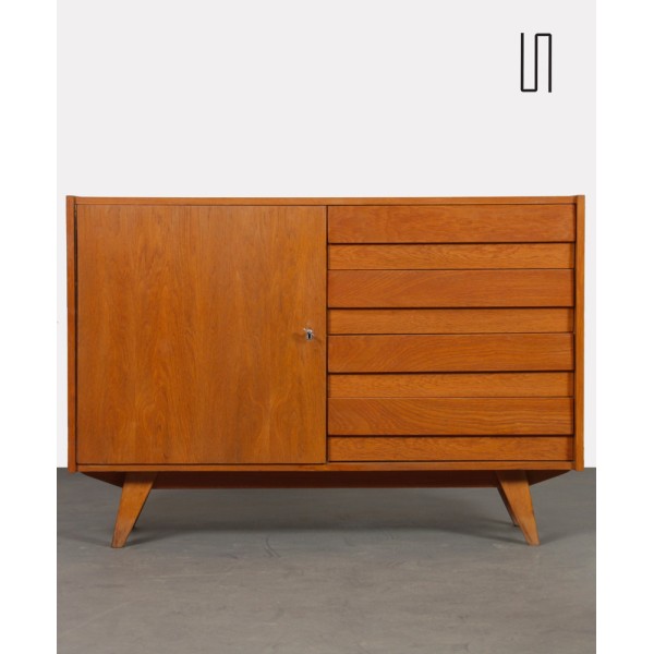 Vintage oak storage unit by Jiri Jiroutek, model U-458, 1960s - Eastern Europe design