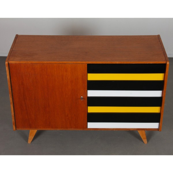 Commode à tiroirs jaunes, modèle U458 par Jiri Jiroutek, 1960 - 