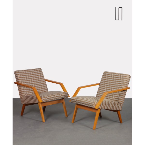 Pair of wooden armchairs from the 1970s - 