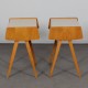 Pair of vintage night tables, wood and formica, 1970s - Eastern Europe design