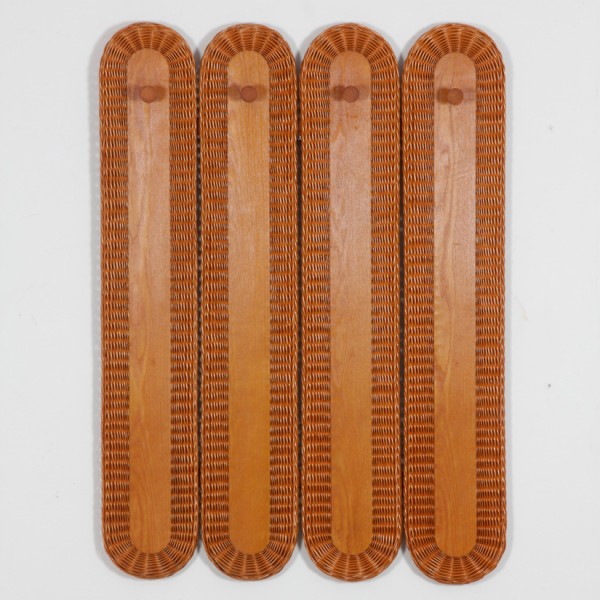 Rattan coat rack published by Uluv in the 1960s - 