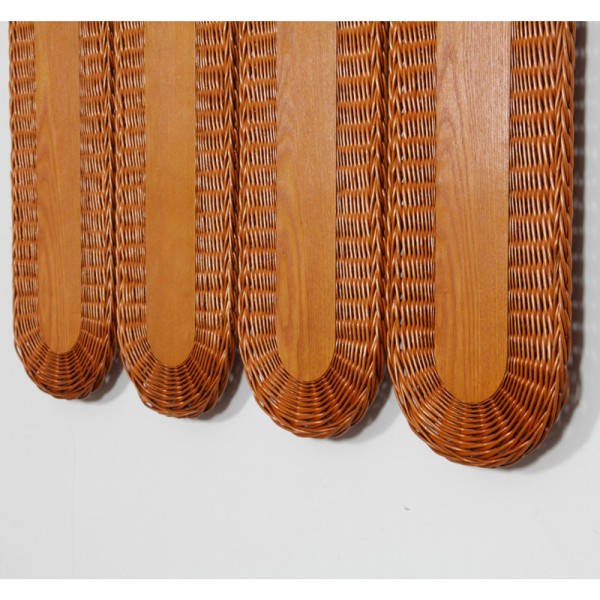 Rattan coat rack published by Uluv in the 1960s - 