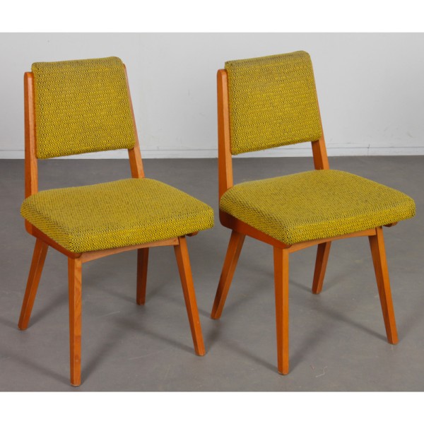 Paire de chaises en bois des années 1970 - Design d'Europe de l'Est