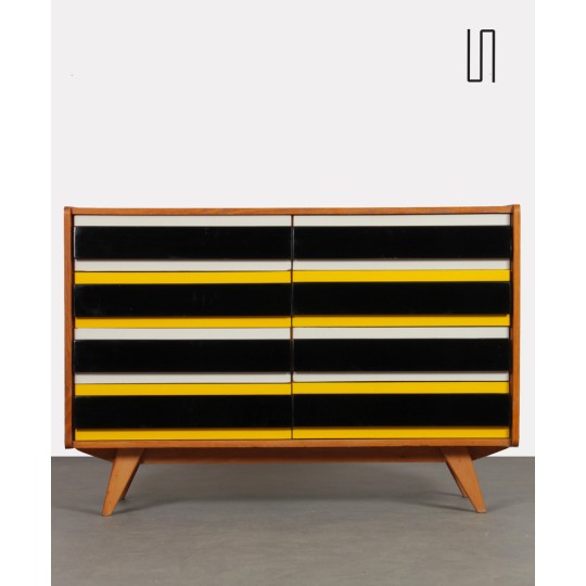 Yellow and black chest of drawers, model U-453, by Jiri Jiroutek, 1960s - Eastern Europe design