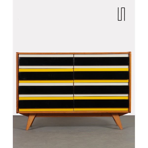 Yellow and black chest of drawers, model U-453, by Jiri Jiroutek, 1960s - Eastern Europe design