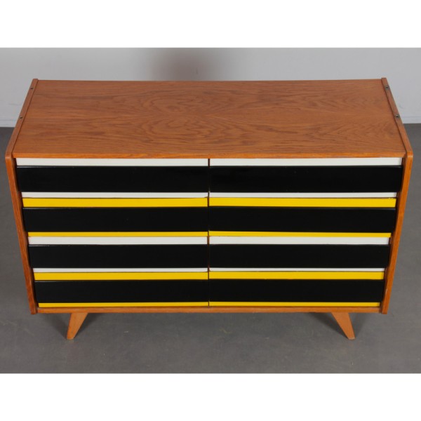 Yellow and black chest of drawers, model U-453, by Jiri Jiroutek, 1960s - Eastern Europe design