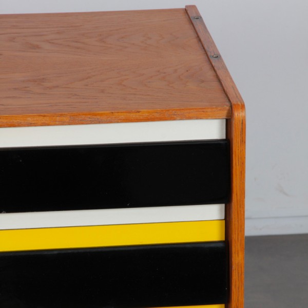 Yellow and black chest of drawers, model U-453, by Jiri Jiroutek, 1960s - Eastern Europe design