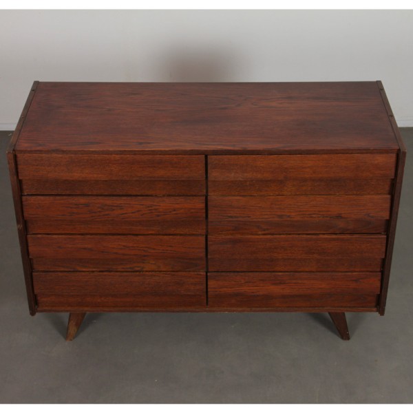 Dark oak chest of drawers by Jiri Jiroutek, model U-453, circa 1960 - Eastern Europe design