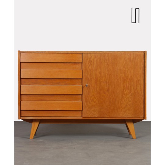 Vintage oak storage unit by Jiri Jiroutek, model U-458, 1960s - Eastern Europe design