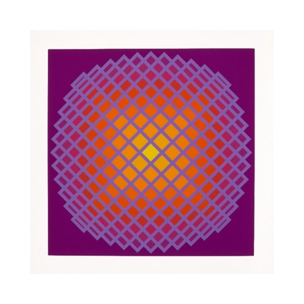 Sérigraphie - Yvaral - Quadrature IV - Art cinétique