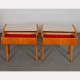 Pair of vintage night tables, wood and formica, 1970s - Eastern Europe design