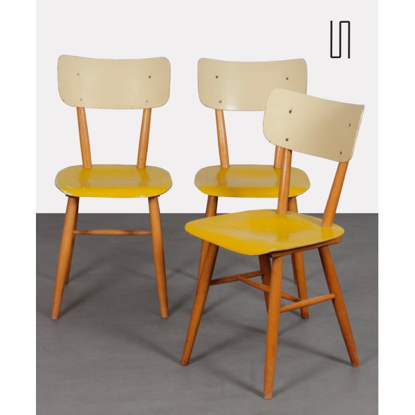 Suite of 3 chairs produced by Ton in the 1960s - Eastern Europe design