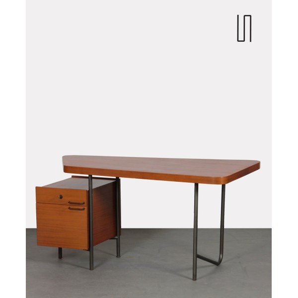 Mahogany and metal desk by Georges Frydman, 1950s - 