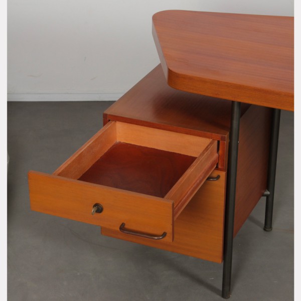 Mahogany and metal desk by Georges Frydman, 1950s - 