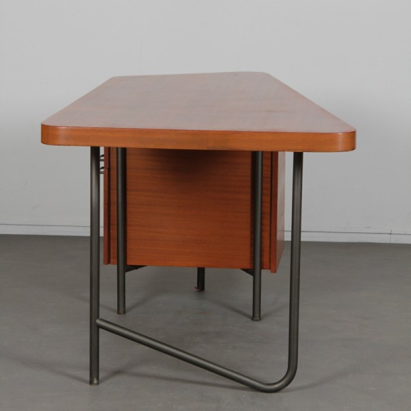 Mahogany and metal desk by Georges Frydman, 1950s - 