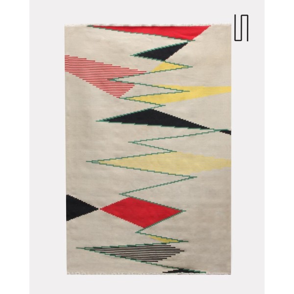 Grand tapis moderniste tchèque par Antonin Kybal, 1950 - Design d'Europe de l'Est