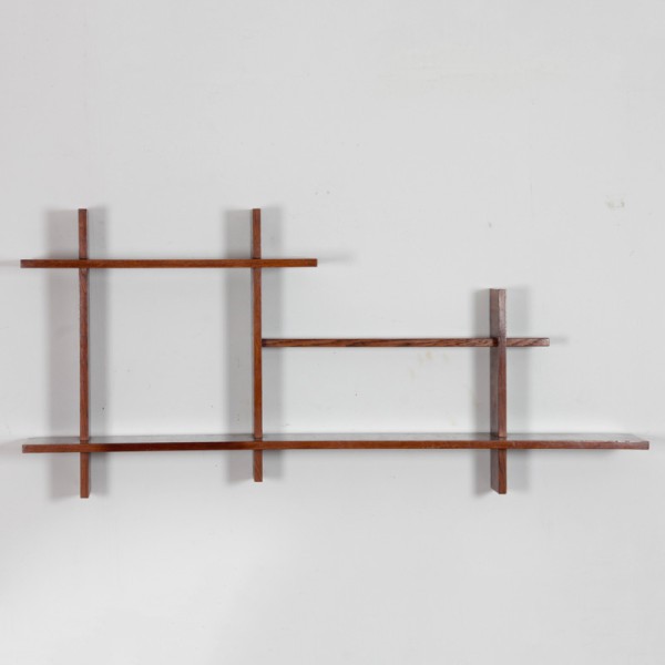 Wooden wall shelf from the 1960's - 