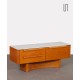 Low cabinet in wood and opaline, 1970 - 