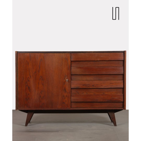 Vintage stained oak chest of drawers model U-458 by Jiri Jiroutek, 1960s - Eastern Europe design