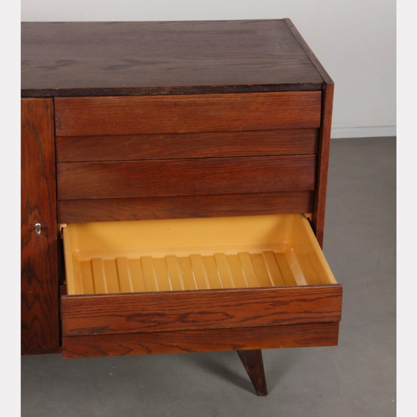 Vintage stained oak chest of drawers model U-458 by Jiri Jiroutek, 1960s - Eastern Europe design