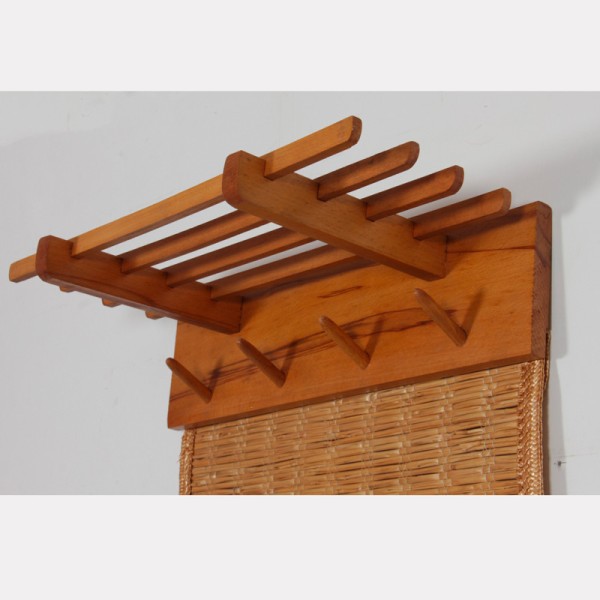 Wicker coat rack produced by Uluv in the 1960s - 