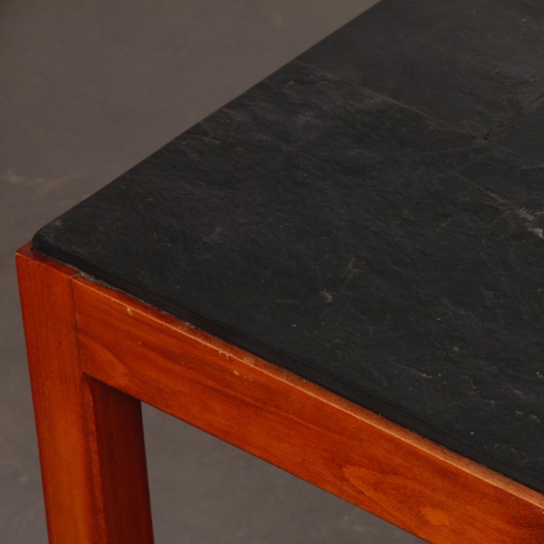 Vintage wood and slate coffee table, 1970 - 