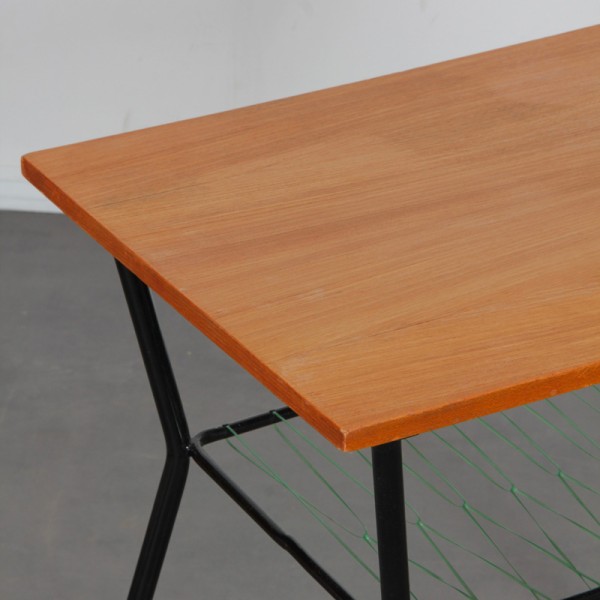 Vintage metal and wood table from the 1960s - 