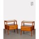 Pair of wooden and opaline night tables, edited by Jitona, 1960s - Eastern Europe design