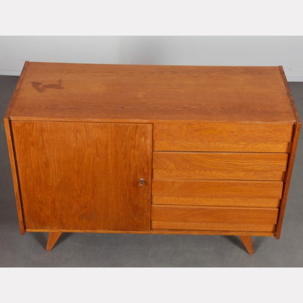 Vintage oak storage unit by Jiri Jiroutek, model U-458, 1960s - Eastern Europe design