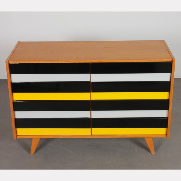 Yellow and black chest of drawers, model U-453, by Jiri Jiroutek, 1960s - Eastern Europe design