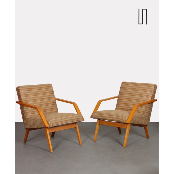 Pair of wooden armchairs from the 1970s - 