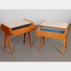 Pair of vintage night tables, wood and formica, 1970s - Eastern Europe design