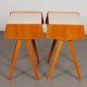 Pair of vintage night tables, wood and formica, 1970s - Eastern Europe design