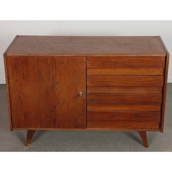 Vintage stained oak chest of drawers model U-458 by Jiri Jiroutek, 1960s - Eastern Europe design