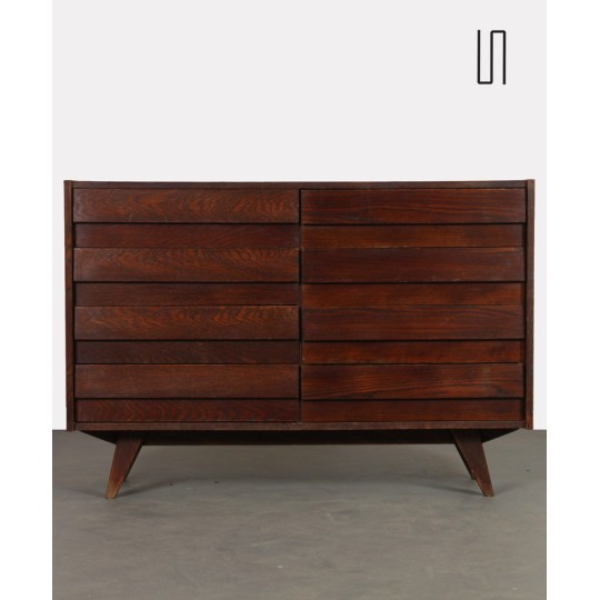 Dark oak chest of drawers by Jiri Jiroutek, model U-453, circa 1960 - Eastern Europe design