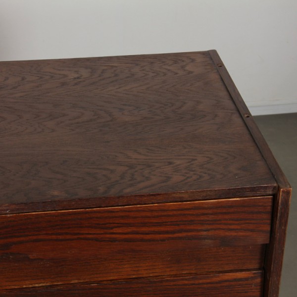 Dark oak chest of drawers by Jiri Jiroutek, model U-453, circa 1960 - Eastern Europe design