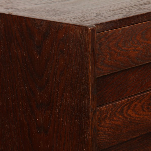 Dark oak chest of drawers by Jiri Jiroutek, model U-453, circa 1960 - Eastern Europe design