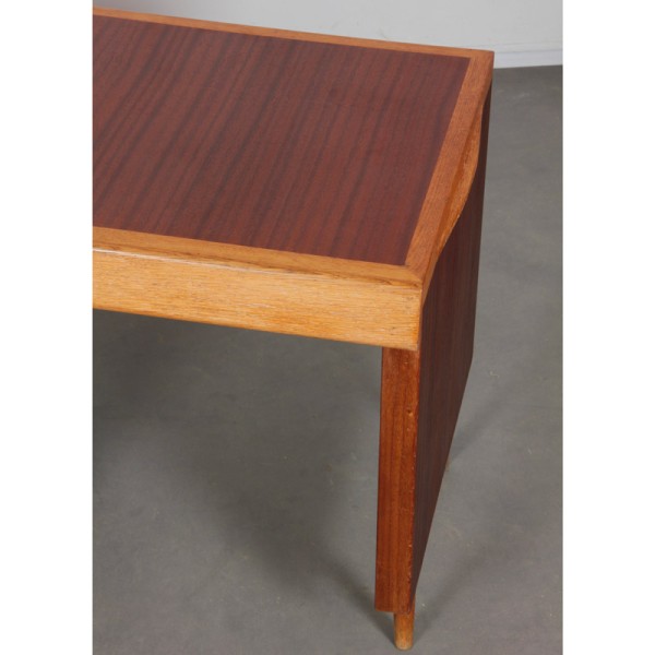 Oak and mahogany desk, French design, 1950s - 