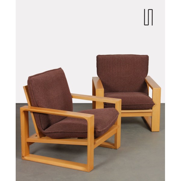 Pair of vintage armchairs by Miroslav Navratil, Daria model, 1985 - Eastern Europe design
