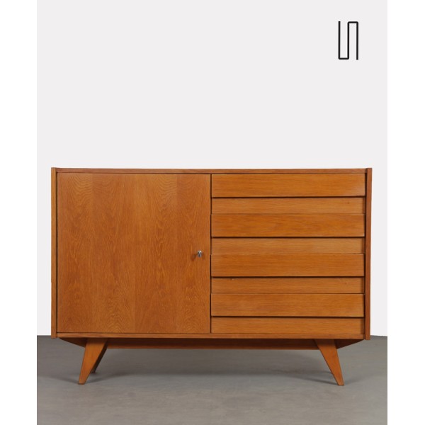 Vintage oak storage unit by Jiri Jiroutek, model U-458, 1960s - Eastern Europe design