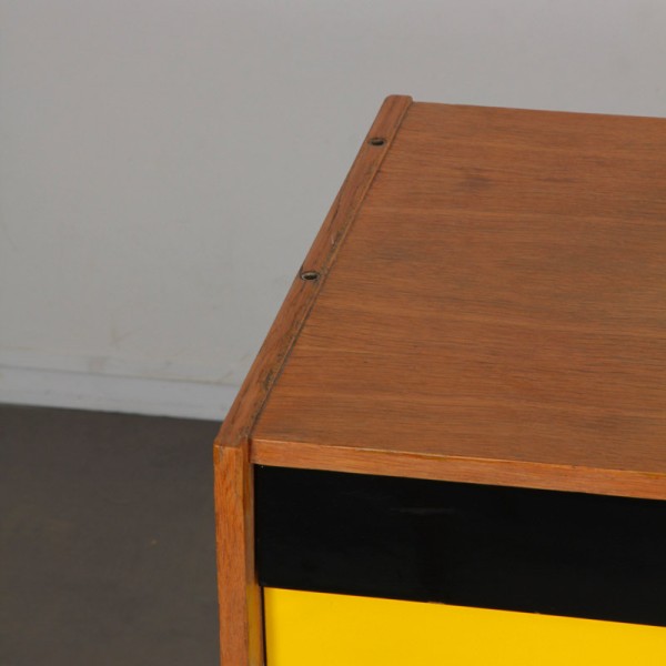 Yellow and black chest of drawers, model U-453, by Jiri Jiroutek, 1960s - Eastern Europe design