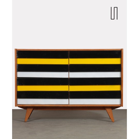 Yellow and black chest of drawers, model U-453, by Jiri Jiroutek, 1960s - Eastern Europe design