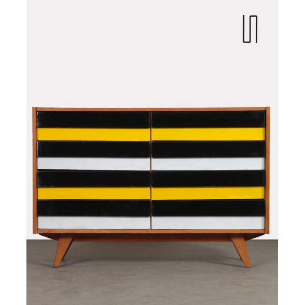 Yellow and black chest of drawers, model U-453, by Jiri Jiroutek, 1960s - Eastern Europe design