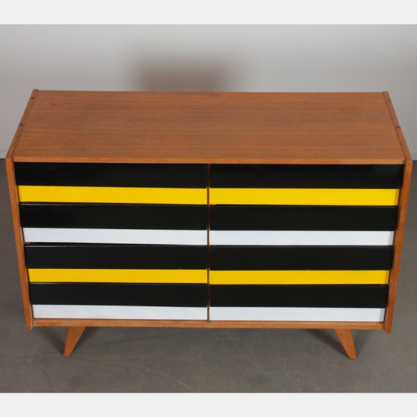 Yellow and black chest of drawers, model U-453, by Jiri Jiroutek, 1960s - Eastern Europe design