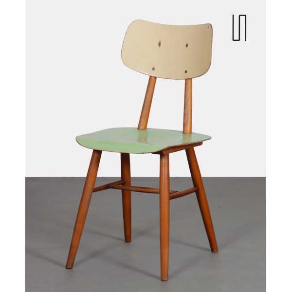 Vintage wooden chair by Ton, 1960 - Eastern Europe design