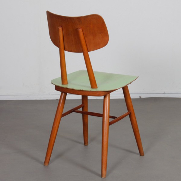 Vintage wooden chair by Ton, 1960 - Eastern Europe design