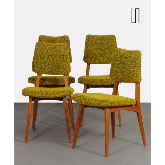 Suite de 4 chaises en bois des années 1970 - Design d'Europe de l'Est
