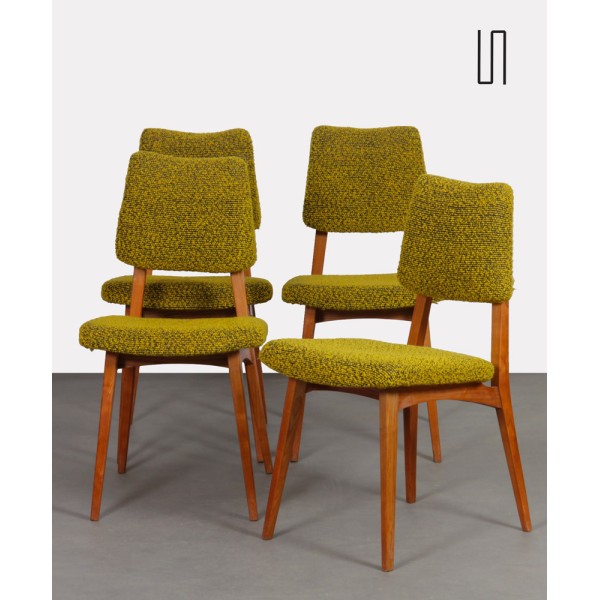 Suite de 4 chaises en bois des années 1970 - Design d'Europe de l'Est